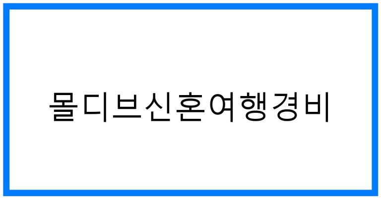 몰디브신혼여행경비 꿀팁: 완벽한 여행 계획하기